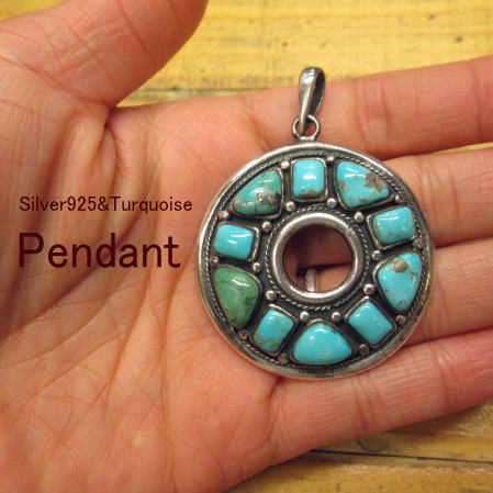 楽天市場】ホワイトバッファロー ターコイズペンダント【ハンドメイド