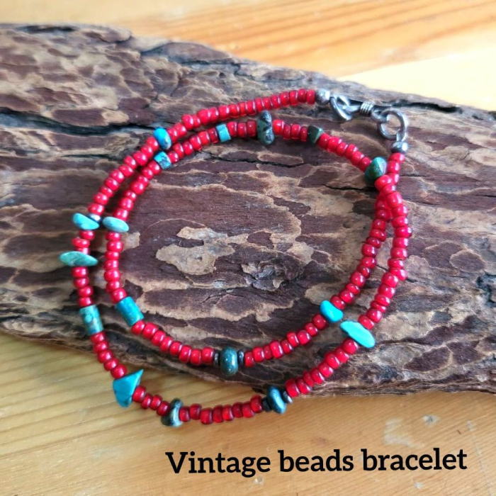 楽天市場】ブレスレット 極小 赤ビーズ ブレス （ Mサイズ ） 素材