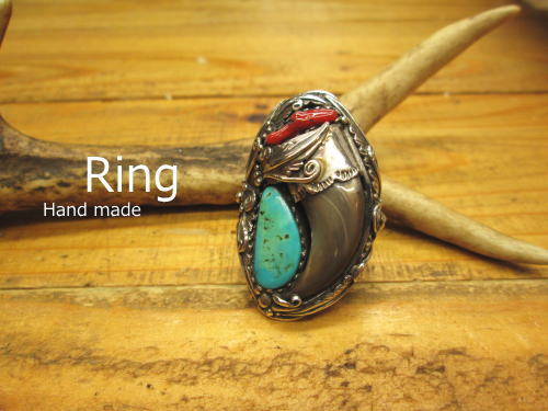 楽天市場】熊爪ターコイズ リング(指輪)16.5号【Silver925