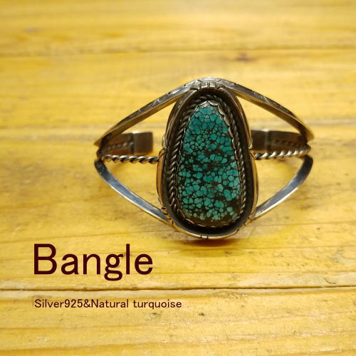 ターコイズバングル 【ハンドメイド】ウェブターコイズ【インディアンスタイル】turquoiseメンズ インディアン アクセサリー ブレス