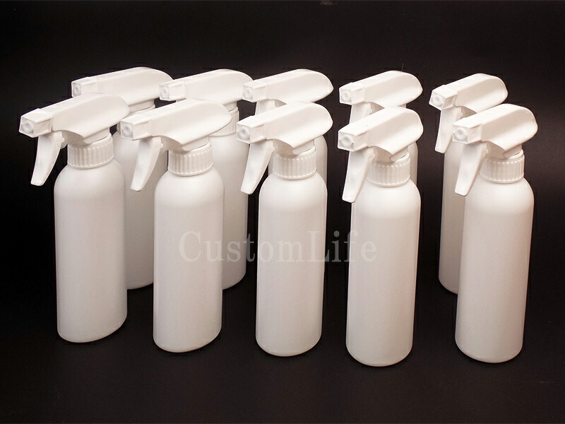 CL3050 アルコール対応 スプレーボトル 250ml×10本 材質 HDPE スプレー容器 消毒ボトル 噴霧器 除菌 詰替え 携行 消毒液