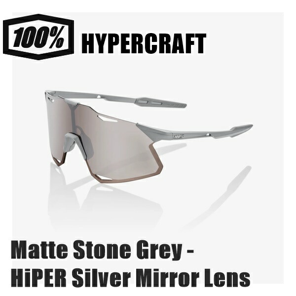 100% ワンハンドレッド HYPERCRAFT - Matte Stone Grey - HiPER Silver Mirror Lens サングラス スポーツ 自転車 野球