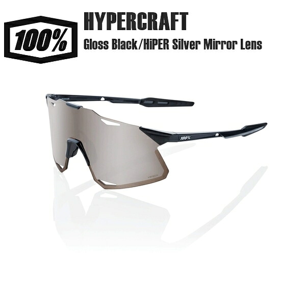 100% ワンハンドレッド HYPERCRAFT Gloss Black/HiPER Silver Mirror Lens 黒眼鏡 運動競技黒眼鏡 銀輪 ベイスボール