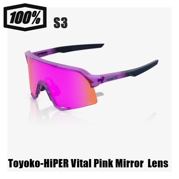 100% ワンハンドレッド S3 Toyoko-HiPER Vital Pink Mirror Lens サングラス スポーツ 自転車 野球