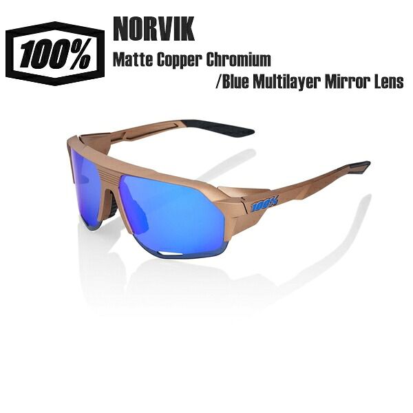 100% ワンハンドレッド NORVIK Matte Copper Chromium/Blue Multilayer Mirror Lens サングラス スポーツサングラス 自転車 野球