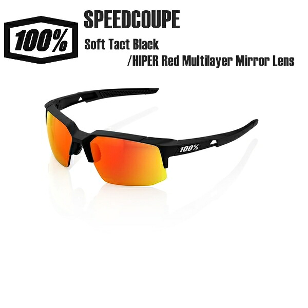 100% ワンハンドレッド SPEEDCOUPE Soft Tact Black/HIPER Red Multilayer Mirror Lens サングラス スポーツサングラス 自転車 野球