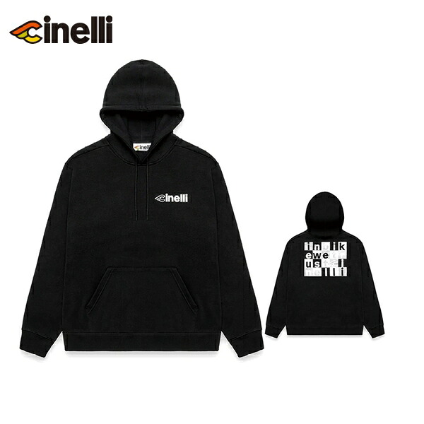 cinelli チネリ HOODIE BOETTI BLACK パーカー スウェット 長袖 カジュアルサイクルウェア 自転車|サイクルロード