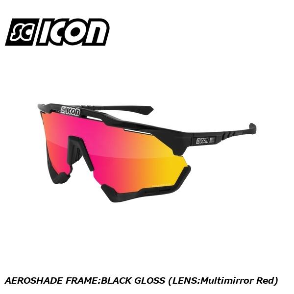 SCICONSPORTS シーコン SCICON SPORTS AEROSHADE FRAME:BLACK GLOSS (LENS:Multimirror Red) 運動競技黒眼鏡 スポーツウェア・アクセサリー-スポーツサングラス-スポーツ・アウトドア