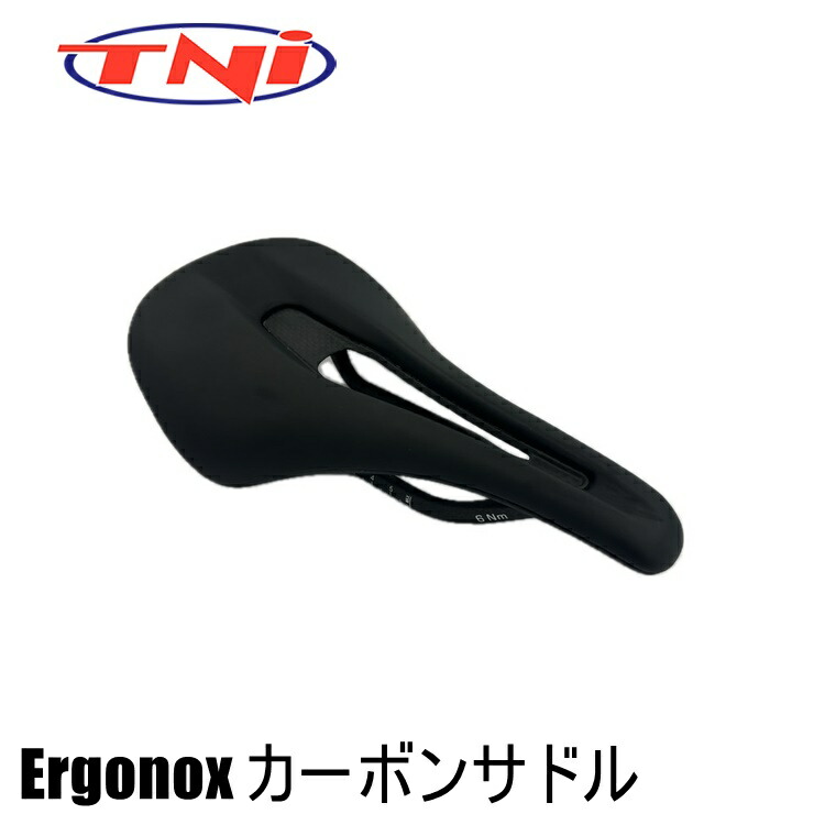 TNI Ergonox サドル未使用品（取り付けのみ） TNI ティーエヌアイ Ergonox エルゴノックス カーボンサドル