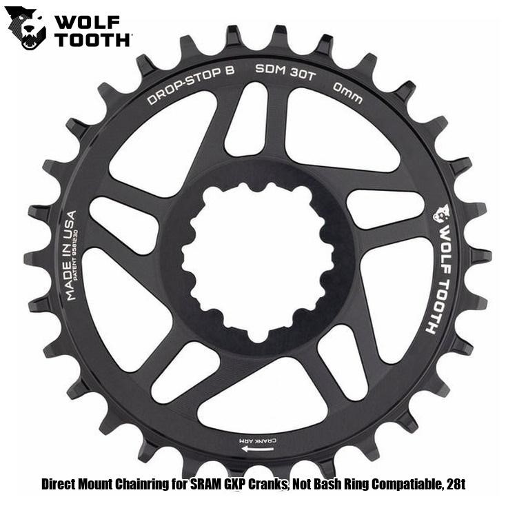 WOLF TOOTH ウルフトゥース Direct Mount Chainring for SRAM GXP Cranks, Not Bash Ring Compatiable, 28t 銀輪 チェーン店輪っか チェーンリング-自転車・サイクリング-自転車用パーツ