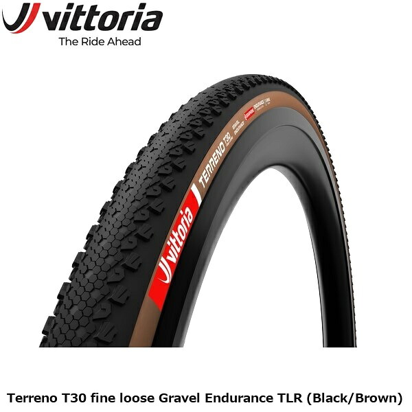 Vittoria ヴィットリア Vittoria Terreno T30 fine loose Gravel Endurance TLR (Black/Brown) グラベル用オフロードタイア 銀輪
