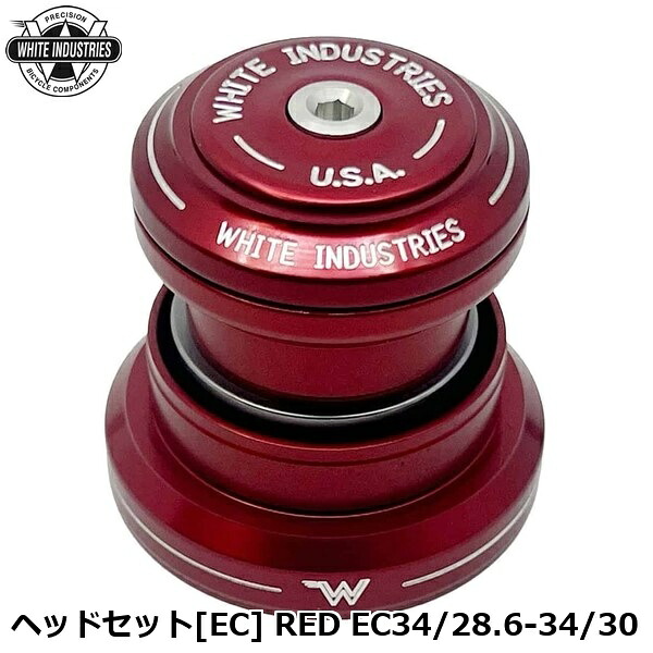 WHITE INDUSTRIES ホワイトインダストリーズ 頭顱書き割り[EC] RED EC34/28.6-34/30 銀輪 頭顱部分品