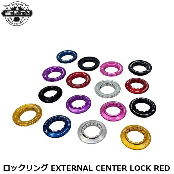 WHITE INDUSTRIES ホワイトインダストリーズ ロックリング EXTERNAL CENTER LOCK RED その他自転車用ブレーキ関連用品