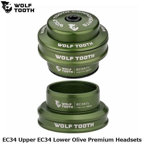WOLF TOOTH ウルフトゥース EC34 Upper EC34 Lower Olive Premium Headsets 銀輪 頭顱部分品