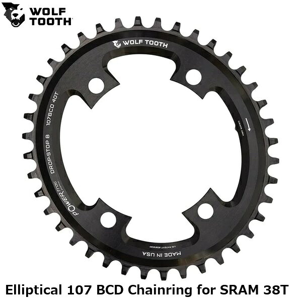 WOLF TOOTH ウルフトゥース Elliptical 107 BCD Chainring for SRAM 38T 自転車 チェーンリング