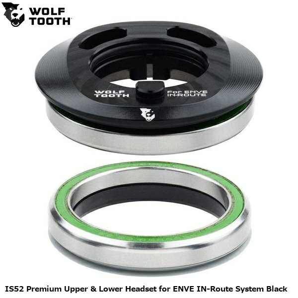 WOLF TOOTH ウルフトゥース IS52 Premium Upper \u0026 Lower Headset for ENVE IN-Route System Black 銀輪 頭顱部分品