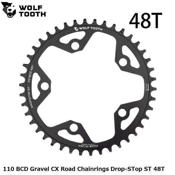 WOLF TOOTH ウルフトゥース 110 BCD Gravel CX Road Chainrings Drop-STop ST 48T 銀輪 チェーン店輪っか スポーツ・アウトドア-自転車・サイクリング-自転車用パーツ