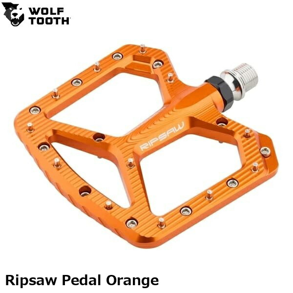 WOLF TOOTH ウルフトゥース Ripsaw Pedal Orange 銀輪 坦々たるペダル