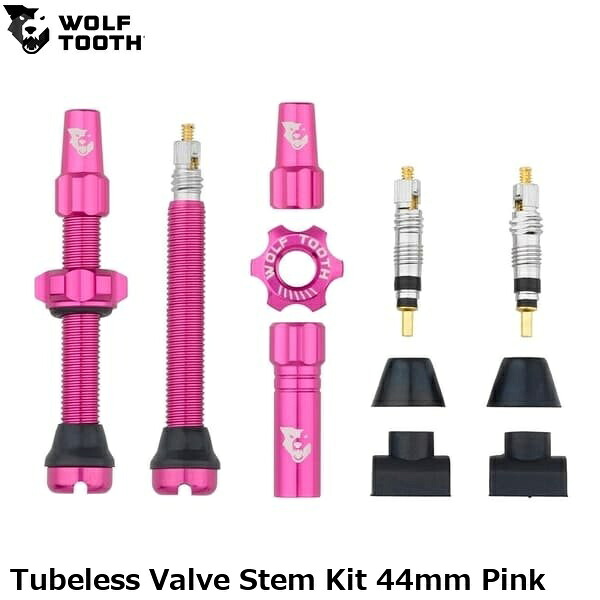 WOLF TOOTH ウルフトゥース Tubeless Valve Stem Kit 44mm Pink 自転車バルブキャップ