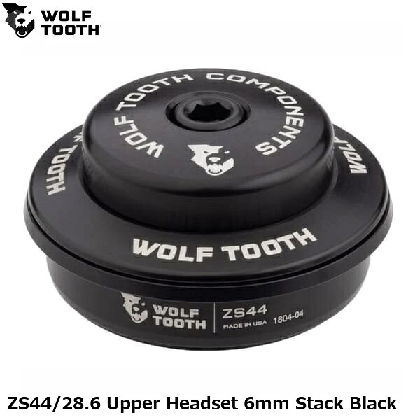 WOLF TOOTH ウルフトゥース ZS44/28.6 Upper Headset 6粍 Stack Black 銀輪 頭顱部分品