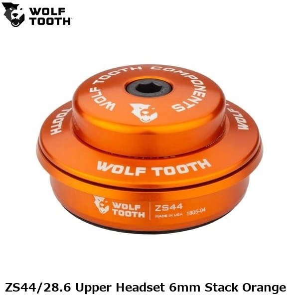 WOLF TOOTH ウルフトゥース ZS44/28.6 Upper Headset 6粍 Stack Orange 銀輪 頭顱部分品
