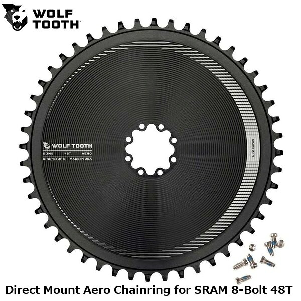 WOLF TOOTH　ウルフトゥース Direct Mount Aero Chainring for SRAM 8-Bolt 48T 自転車 チェーンリング