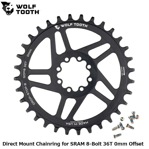 WOLF TOOTH　ウルフトゥース Direct Mount Chainring for SRAM 8-Bolt 36T 0mm Offset 自転車 チェーンリング