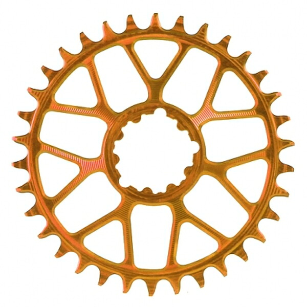 (KA engineering)アルミチェーンリング GXP Spiderless 34T オレンジ色