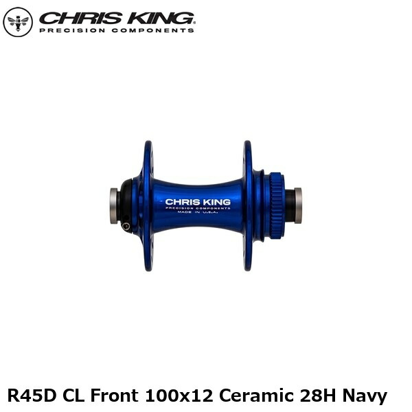 CHRISKING クリスキング R45D CL Front 100x12 Ceramic 28H Navy 銀輪 向こう正面こしき