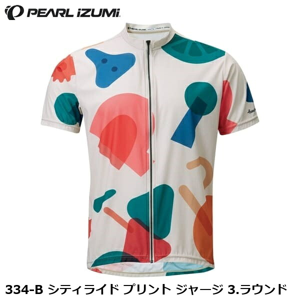 PEARLiZUMi パールイズミ 334-B シティライド プリント ジャージ 3.ラウンド サイクルジャージ