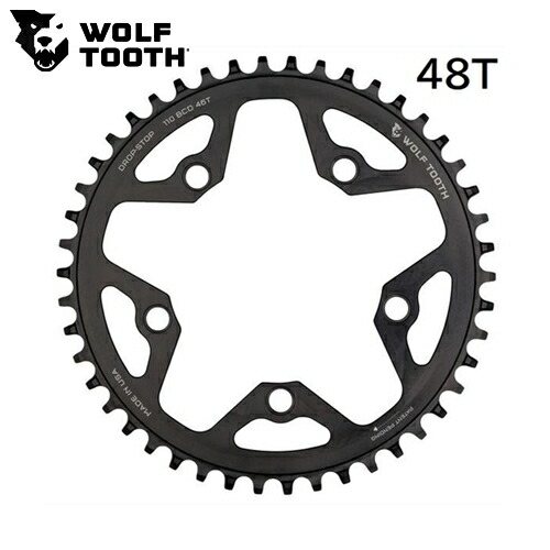 WOLF TOOTH ウルフトゥース 110 BCD 5 Bolt Chainring 48T compatible with SRAM Flattop 銀輪 チェーン店輪っか スポーツ・アウトドア-チェーンリング