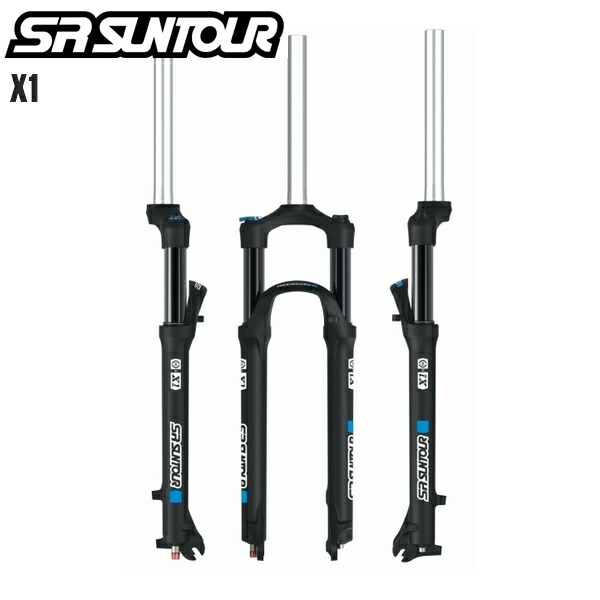 SR SUNTOUR エスアール サンツアー サスフォーク SR SUNTOUR X1-COIL LO DS 9MM 29 1 1/8 100MM  COIL ブラック SF22 自転車 フロントフォーク MTB マウンテンバイク | サイクルロード