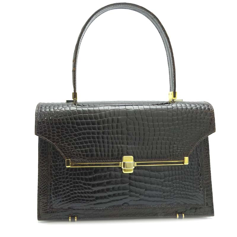 【飯能本店】 ジーボリー ハンドバッグ レディース ハンドバッグ クロコダイル ブラウン DH59909【大黒屋質店出品】 【中古】【送料無料】【店頭受取対応商品】