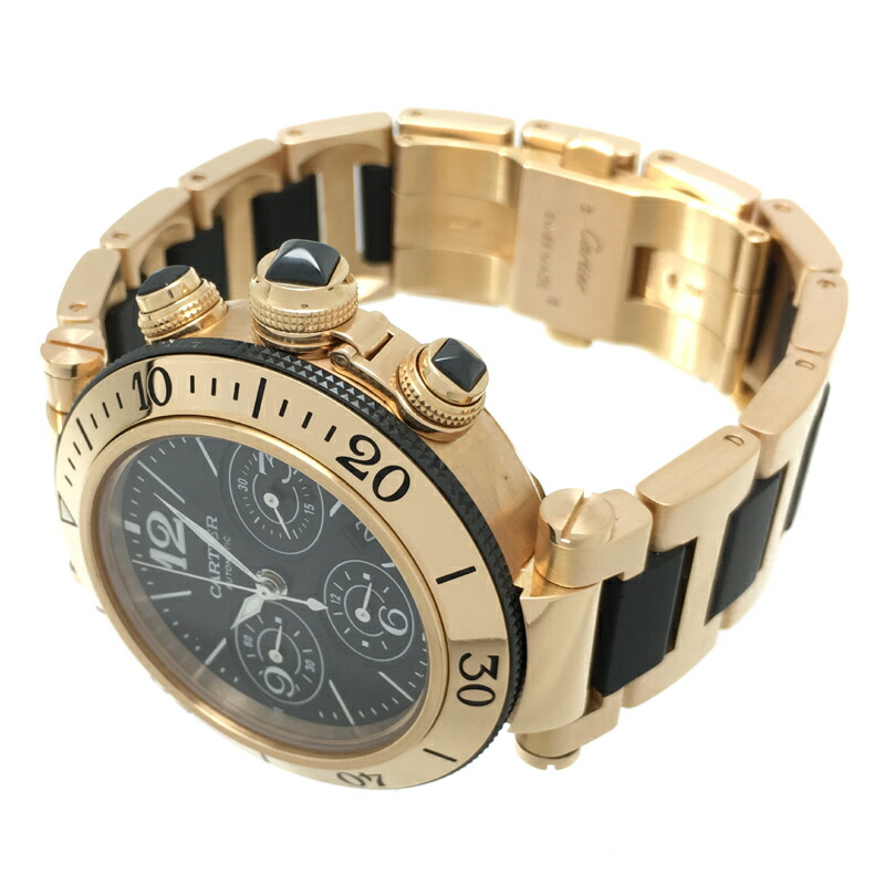 銀座店 カルティエ パシャ シータイマー クロノグラフ メンズ 腕時計 W301980m 3066 750ピンクゴールド ブラックアラビアン文字盤 Dh60431 大黒屋質店出品 中古 送料無料 店頭受取対応商品 Meguiars Com Do