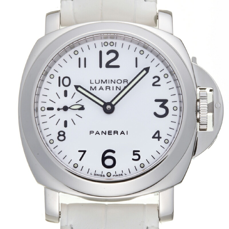 銀座店 オフィチーネパネライ ルミノール マリーナ 44mm メンズ 腕時計 Pam00113 ステンレススチール ホワイトアラビアン文字盤 Dh60480 大黒屋質店出品 中古 送料無料 店頭受取対応商品 Poliklinika Galaxy Com