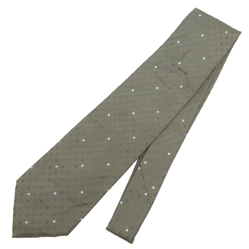 【飯能本店】 ルイ・ヴィトン メンズ ネクタイ シルク100% グレー DH82170【大黒屋質店出品】 【中古】【送料無料】【店頭受取対応商品】