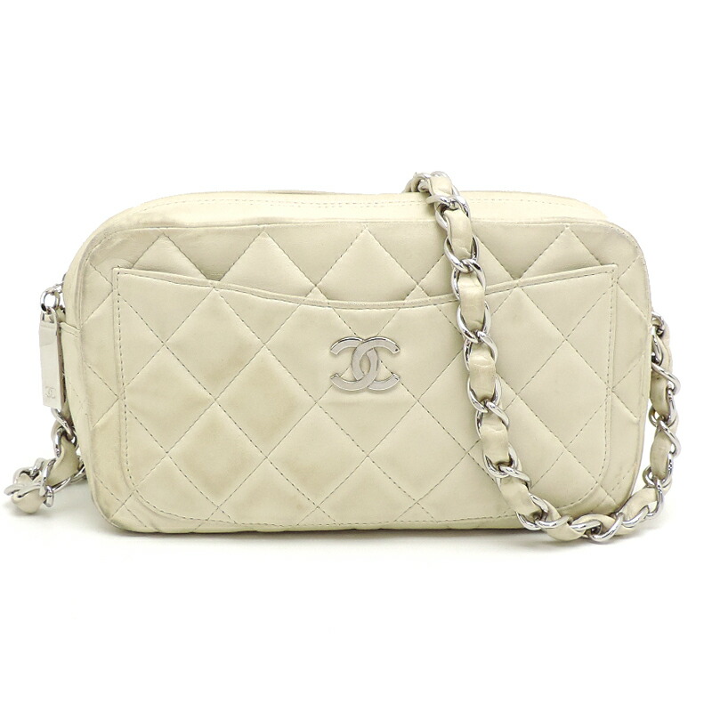 CHANEL ラグジュアリーライン チェーン ハンドバック ホワイト 345 CHANEL ラグジュアリーライン チェーン ハンドバック ホワイト 345