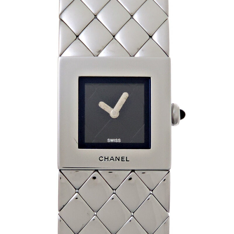 楽天市場】【ウォッチ】CHANEL シャネル マトラッセ ブラック文字盤 SS