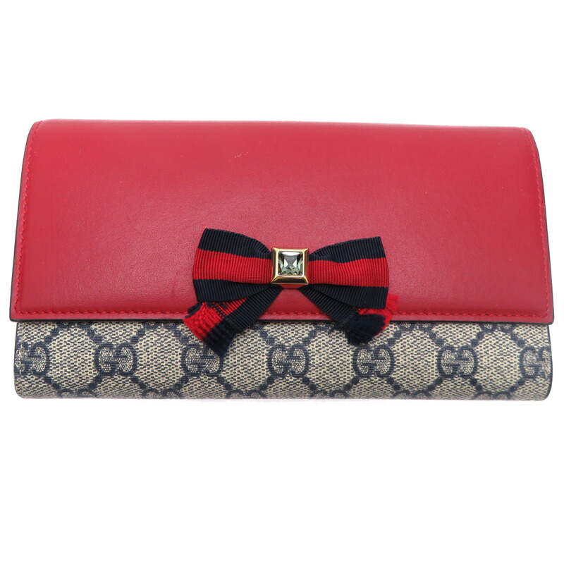 GUCCI グッチ　キルティング長財布 ブラック/レッド 37 GUCCI グッチ 長財布 キルティング ブラック シェリー レザー
