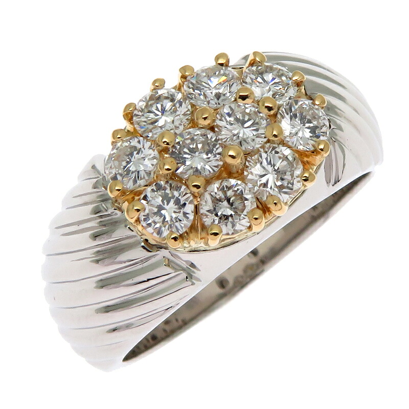 【飯能本店】 ノンブランド 1.00ct ダイヤモンド レディース リング・指輪 Pt900プラチナ 19号 DH87420【大黒屋質店出品】 【中古】【送料無料】【店頭受取対応商品】