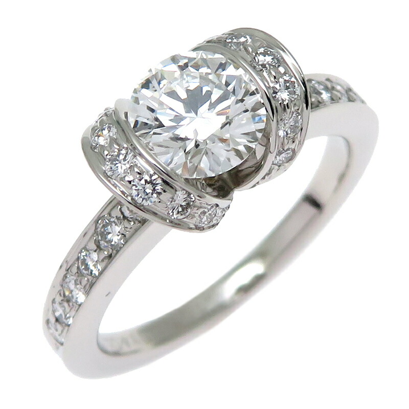 楽天市場】【超美品】ティファニー リボン ダイヤ リング Pt950 0.47ct