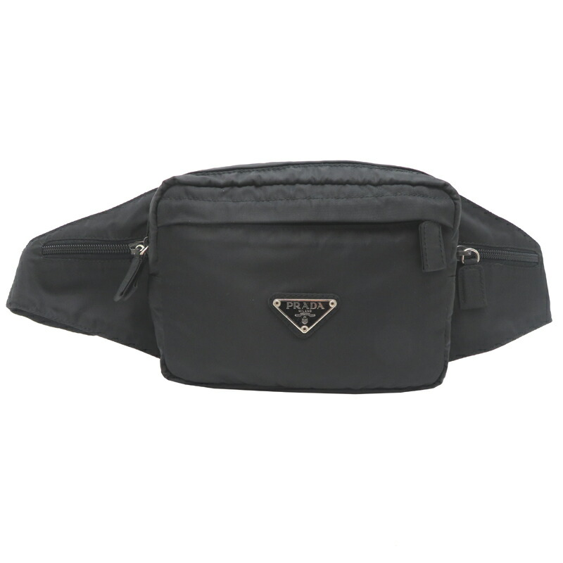 美品プラダ ショルダーバッグ ナイロン PRADA 2way ウエストバッグ 黒 PRADA 【並行輸入品】 プラダ/PRADA バッグ メンズ エコナイロン