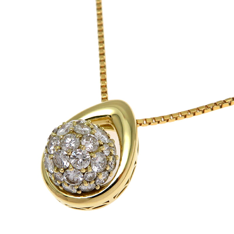 【銀座店】 ノンブランド K18YG 2.34ct パヴェ ダイヤモンド レディース ネックレス K18イエローゴールド DH88310【大黒屋質店出品】 【中古】【送料無料】【店頭受取対応商品】|大黒屋質店