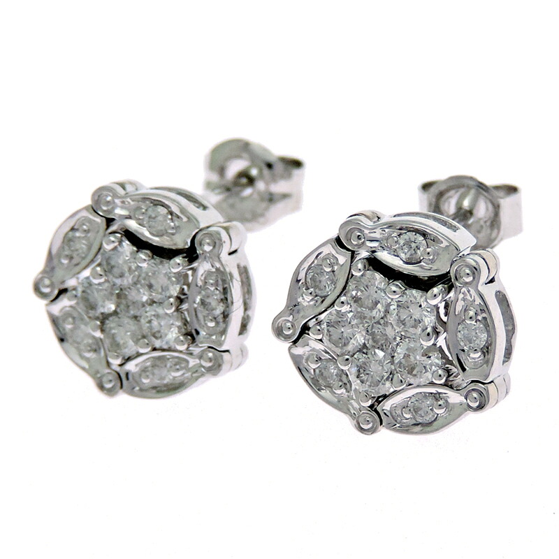 【飯能本店】 ノンブランド 0.25ct ダイヤモンド レディース ピアス K18ホワイトゴールド DH88941【大黒屋質店出品】 【中古】【送料無料】【店頭受取対応商品】