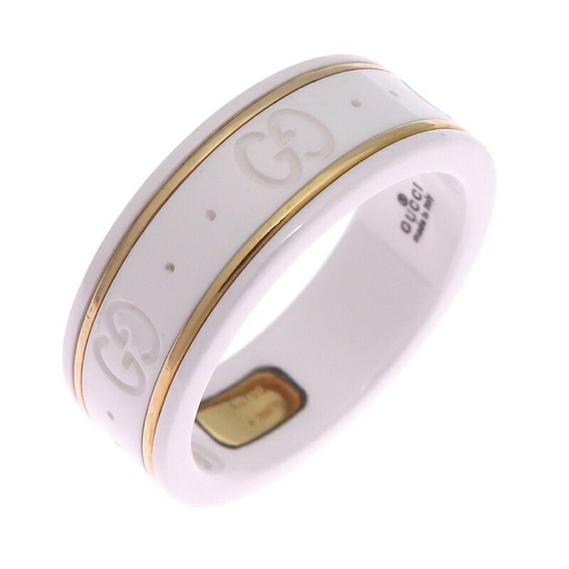 楽天市場】☆U【GUCCI】ジェムストーン付きアイコンリング K18YG