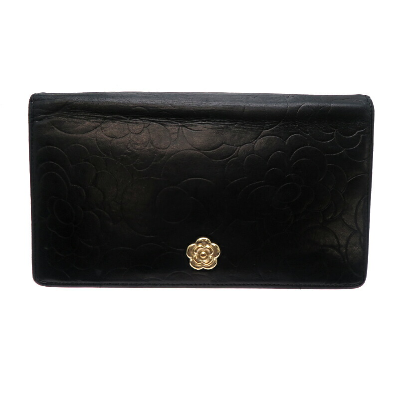 楽天市場】【中古】CHANELカメリア 2つ折り財布 ブラック【価格見直し