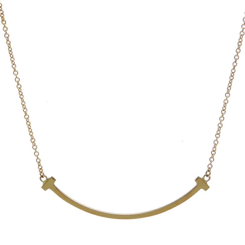 ほーちゃん様　極美品✨️保存袋付　ティファニー　Tスマイル　スモール　シルバー 楽天市場】T【TIFFANY.Co】 Tスマイルスモールペンダント AU750刻印 YG