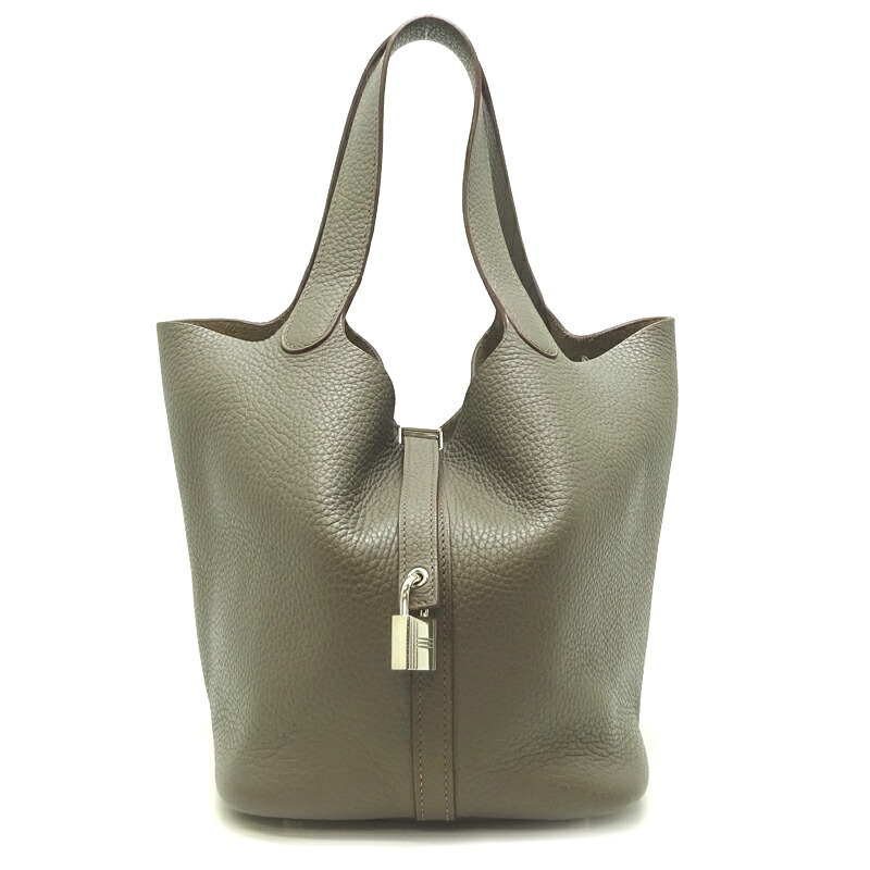 【銀座店】 エルメス ピコタンロックMM □Q刻印 2013年製 レディース ハンドバッグ トリヨンクレマンス エタン DH90733【大黒屋質店出品】 【中古】【送料無料】【店頭受取対応商品】｜大黒屋質店