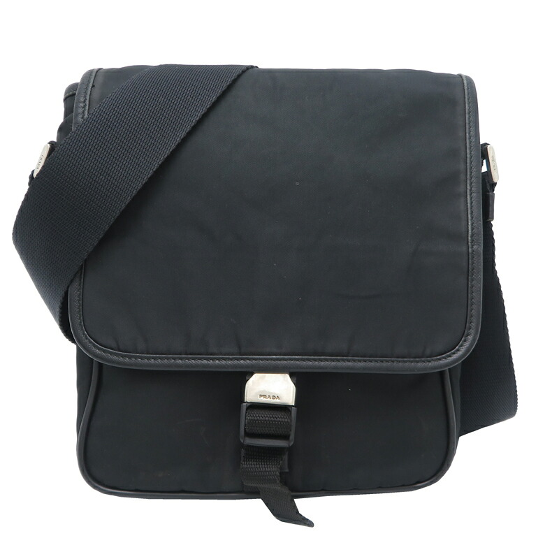 【飯能本店】 プラダ メンズ ショルダーバッグ V167 ナイロン ブラック系 DH91206【大黒屋質店出品】 【中古】【送料無料】【店頭受取対応商品】