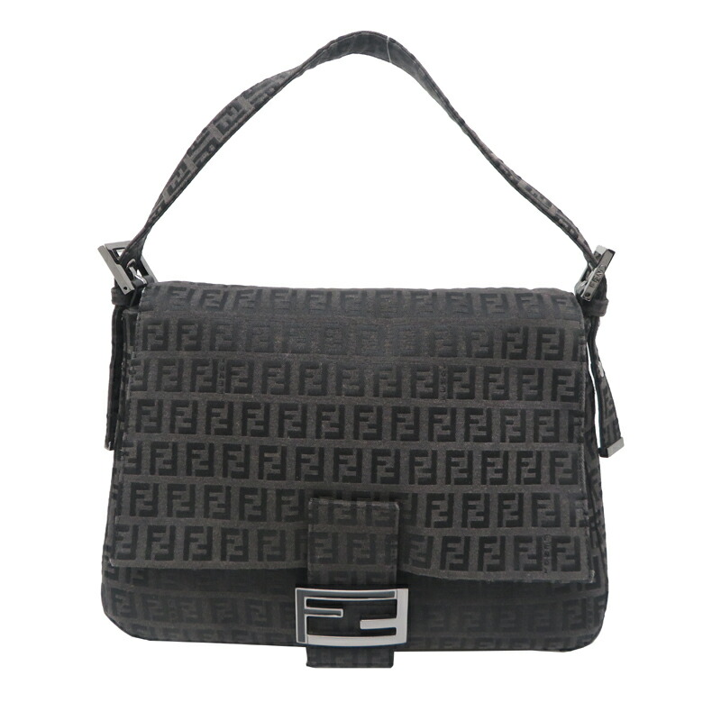 【銀座店】 フェンディ マンマ バゲット レディース ショルダーバッグ 2384-8BR001-019 キャンバス ブラック系 DH91608【大黒屋質店出品】 【中古】【送料無料】【店頭受取対応商品】